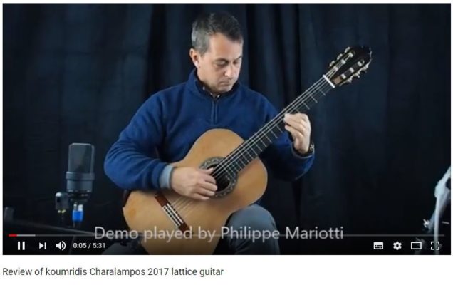 guitare classique jouée par Philippe Mariotti du luthier Charalampos Koumridis